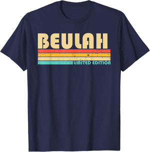 BEULAH Name Personalized Retro Vintage 80s 90s Birthday T-Shirt - T-Shirt | Navy