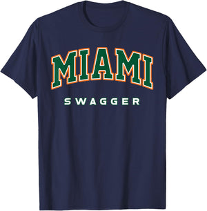 Miami Swagger The City's Unmatched Confidence T-Shirt - T-Shirt | Navy