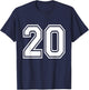 Number 20 Varsity Sports Team Jersey 20th Birthday 20 Years T-Shirt - T-Shirt | Navy