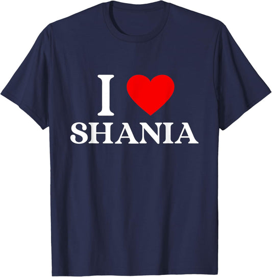 I Love Shania Heart First Name Shania T-Shirt - T-Shirt | Navy