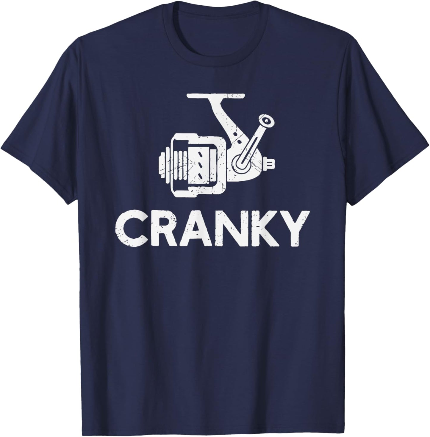 Funny Cranky Fishing Reel Pun for Fishermen T-Shirt - T-Shirt | Navy