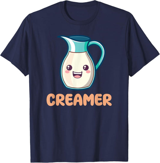 Coffee & Creamer Matching Couple Halloween Best Friends T-Shirt - T-Shirt | Navy