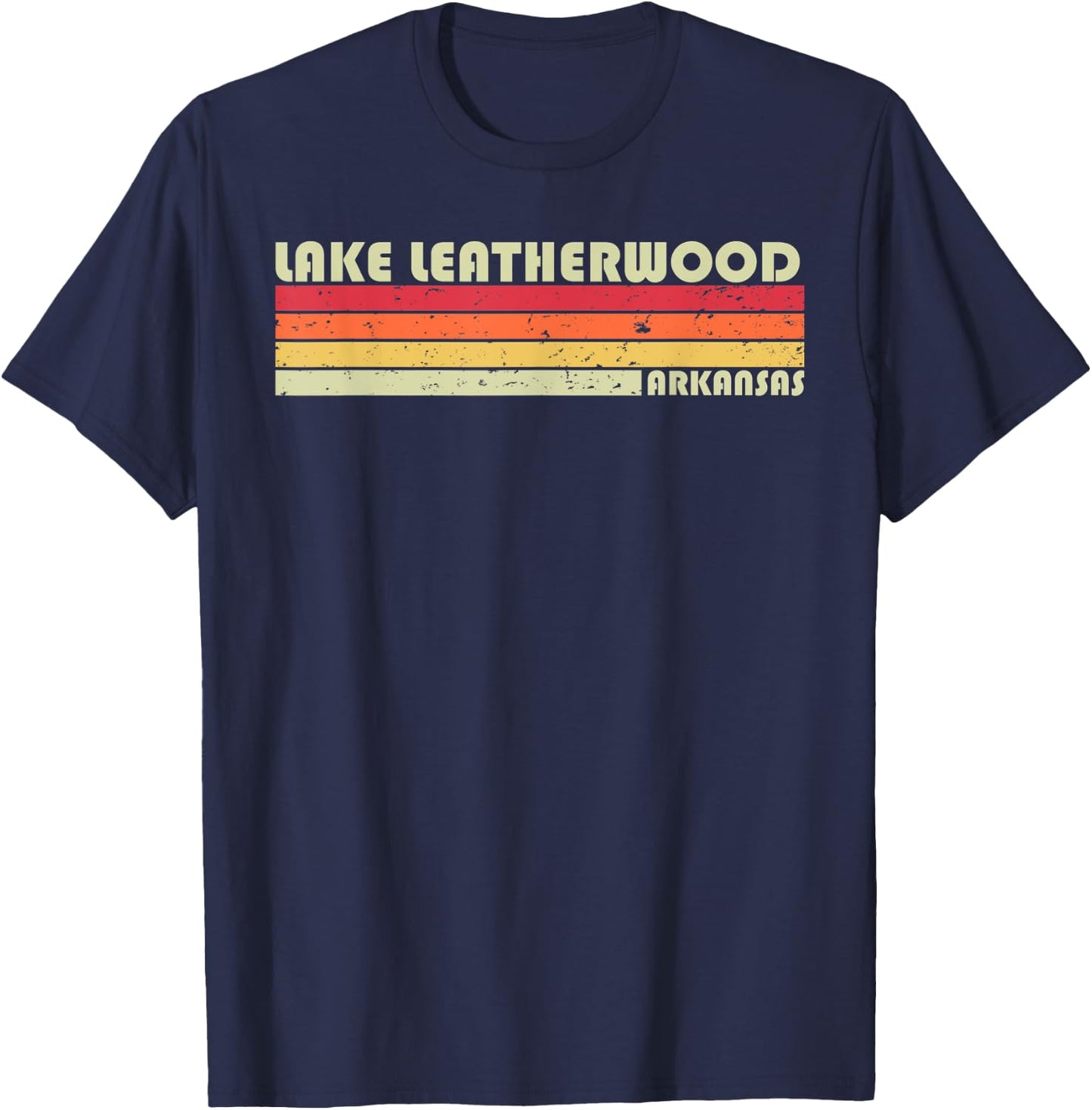 LAKE LEATHERWOOD ARKANSAS Funny Fishing Camping Summer Gift T-Shirt - T-Shirt | Navy