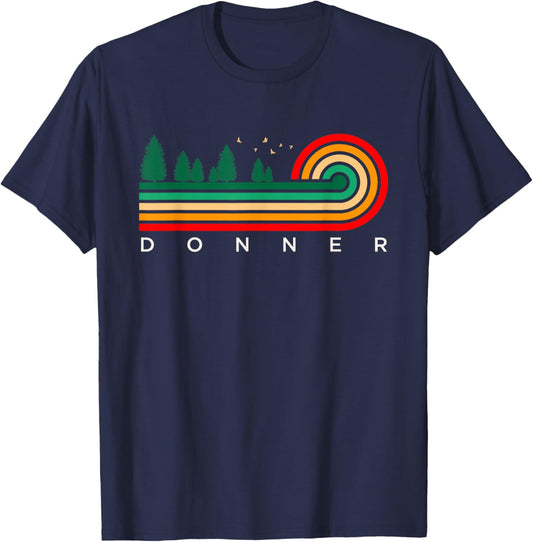 Evergreen Vintage Stripes Donner, Louisiana T-Shirt - T-Shirt | Navy