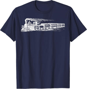 Sheldon Retro Vintage Train Locomotive Engineering Teacher Men Women Girls Kids T-Shirt - T-Shirt | Navy