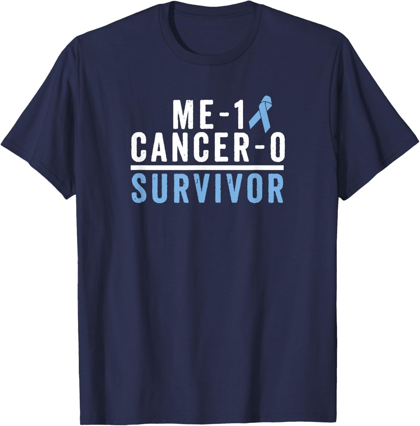 Prostate Cancer Survivor T Shirt Awareness Gift Blue Ribbon T-Shirt - T-Shirt | Navy