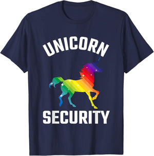 Unicorn Security Costume Party Outfit Kids Adult Cute Funny T-Shirt - T-Shirt | Navy
