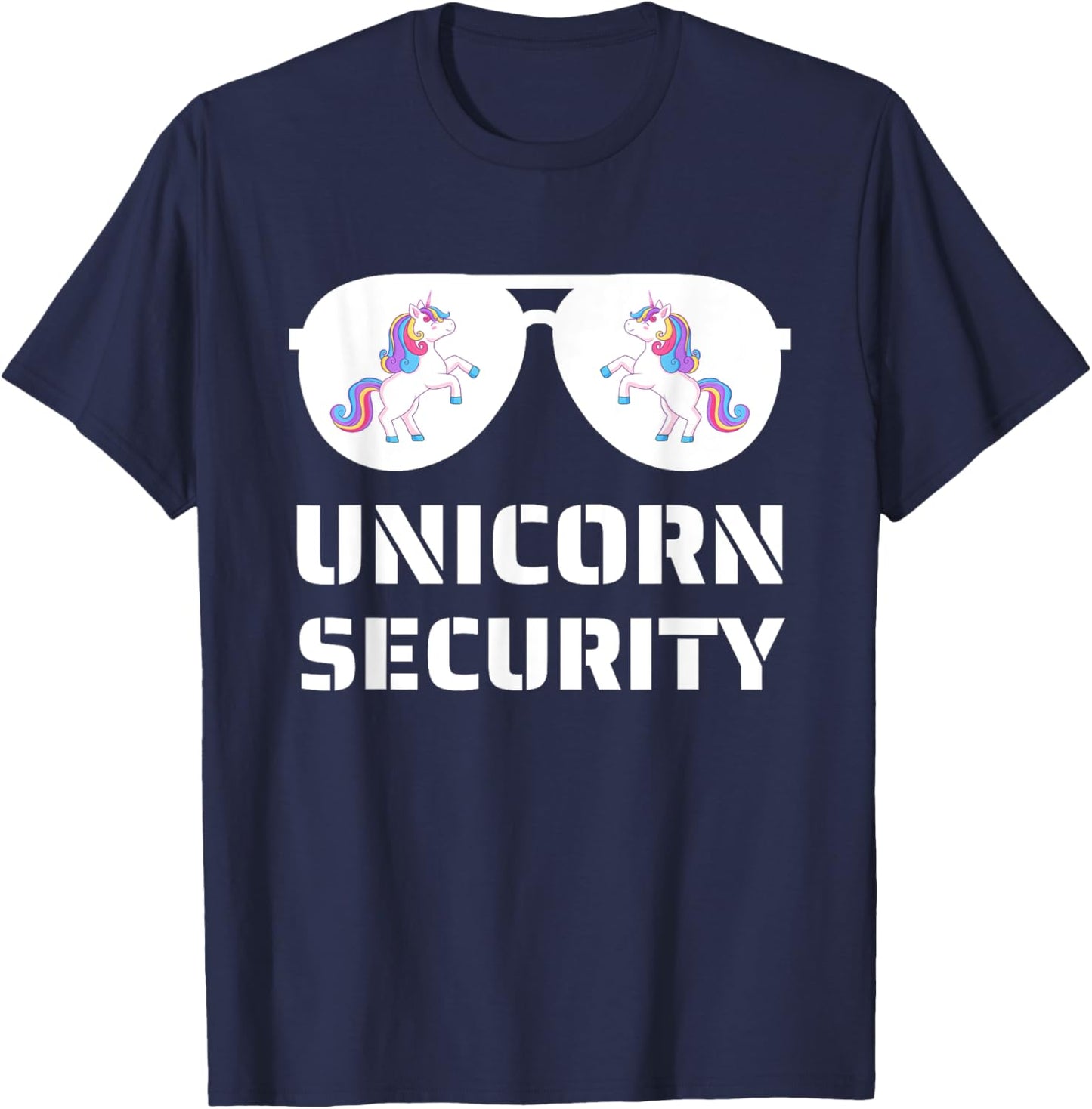 Halloween Dad Mom Daughter Adult Costume Unicorn Security T-Shirt - T-Shirt | Navy