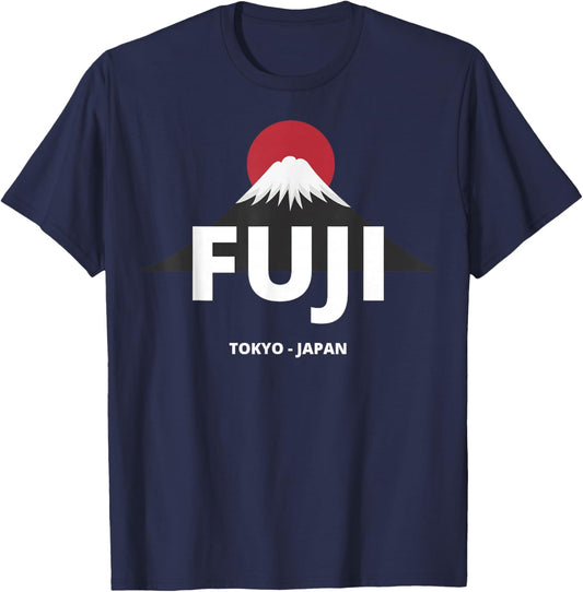 Retro Mount Fuji Japan Japanese Tradittional Graphic T-Shirt - T-Shirt | Navy