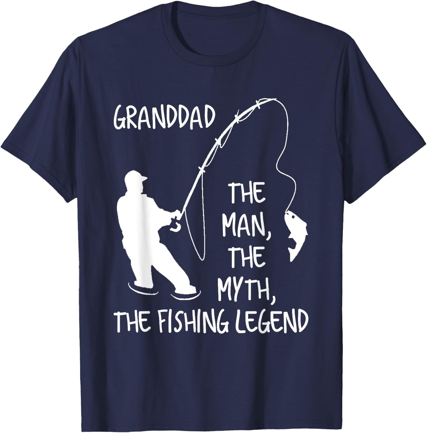 Granddad The Man The Myth The Fishing Legend T-Shirt - T-Shirt | Navy