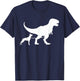 T-Rex Walking a Dog Funny Belgian Malinois Dad Dog Lovers Men Women Kids T-Shirt - T-Shirt | Navy