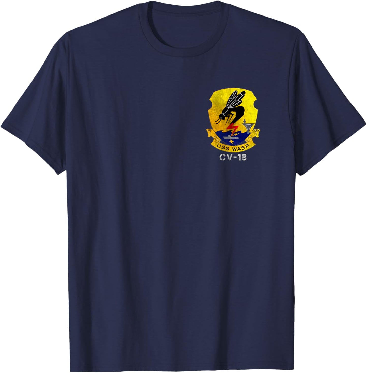 USS Wasp CV-18 Logo Aircraft Carrier Sailor Veteran Papa T-Shirt - T-Shirt | Navy