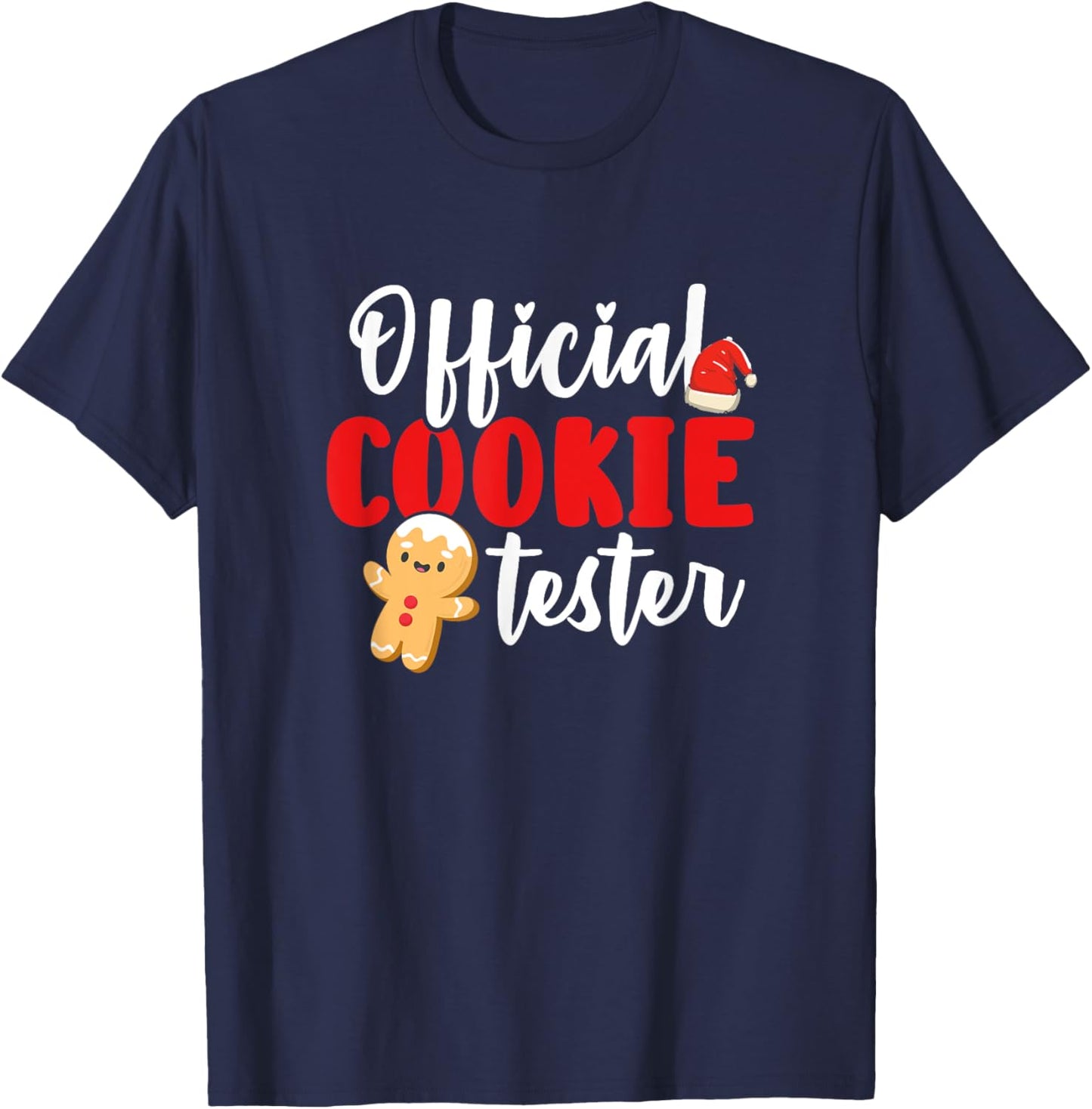 Official Cookie Tester Christmas Baking Crew Cute Baker T-Shirt - T-Shirt | Navy