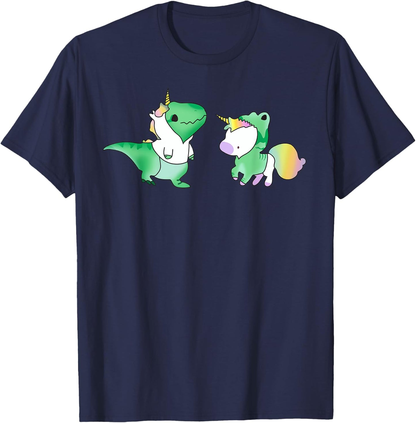 Unicornasaurus Rex - T Rex Dinosaur and Unicorn T-Shirt - T-Shirt | Navy