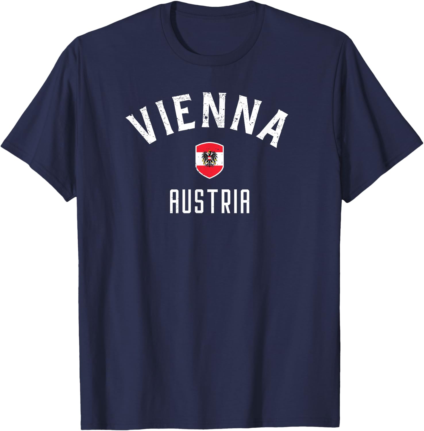 Vienna Austria T Shirt - Austrian Flag Vienna T-Shirt - T-Shirt | Navy