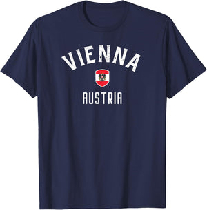 Vienna Austria T Shirt - Austrian Flag Vienna T-Shirt - T-Shirt | Navy
