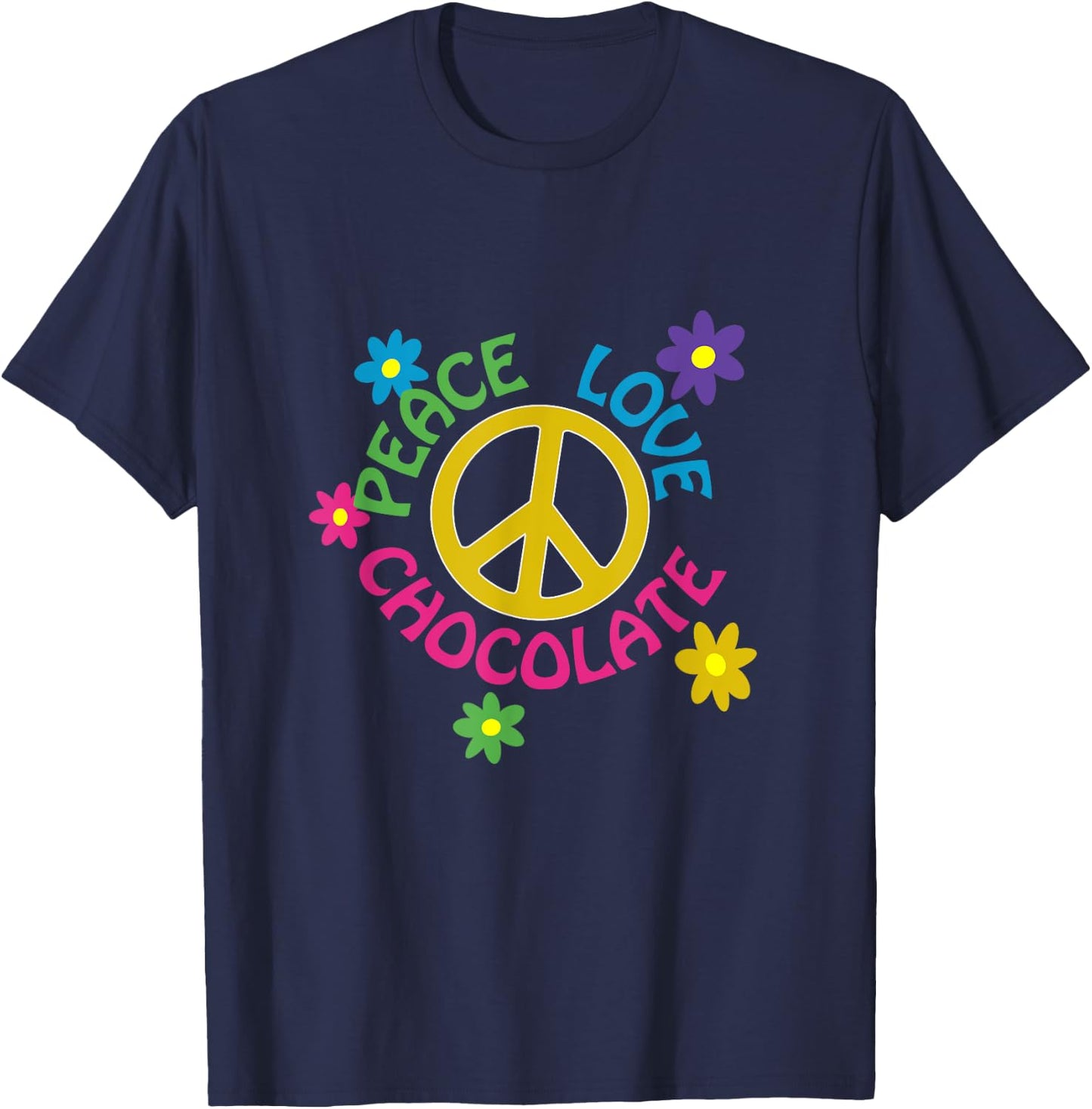 Peace Love Chocolate T-Shirt - T-Shirt | Navy