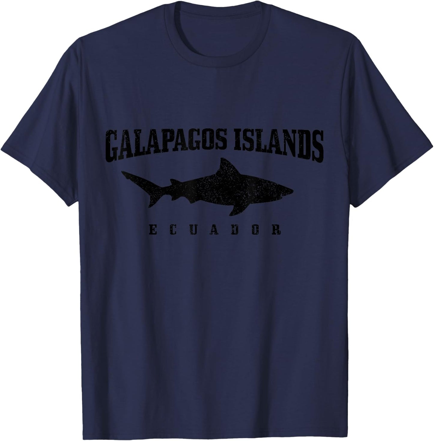 Galapagos Islands Ecuador Scuba Diver Shark Diving Vintage T-Shirt - T-Shirt | Navy