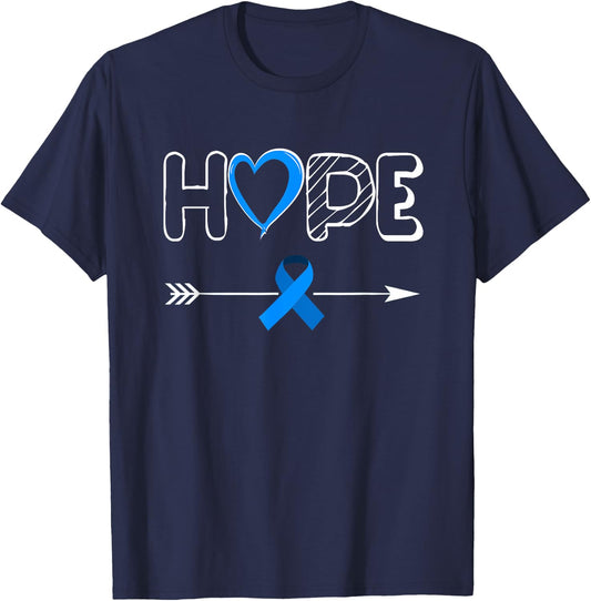 Child Abuse Awareness Shirts Hope Blue Ribbon Shirt T-Shirt - T-Shirt | Navy