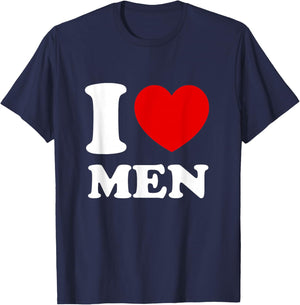 I Love Men, I Heart Men T-Shirt - T-Shirt | Navy