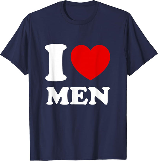 I Love Men, I Heart Men T-Shirt - T-Shirt | Navy