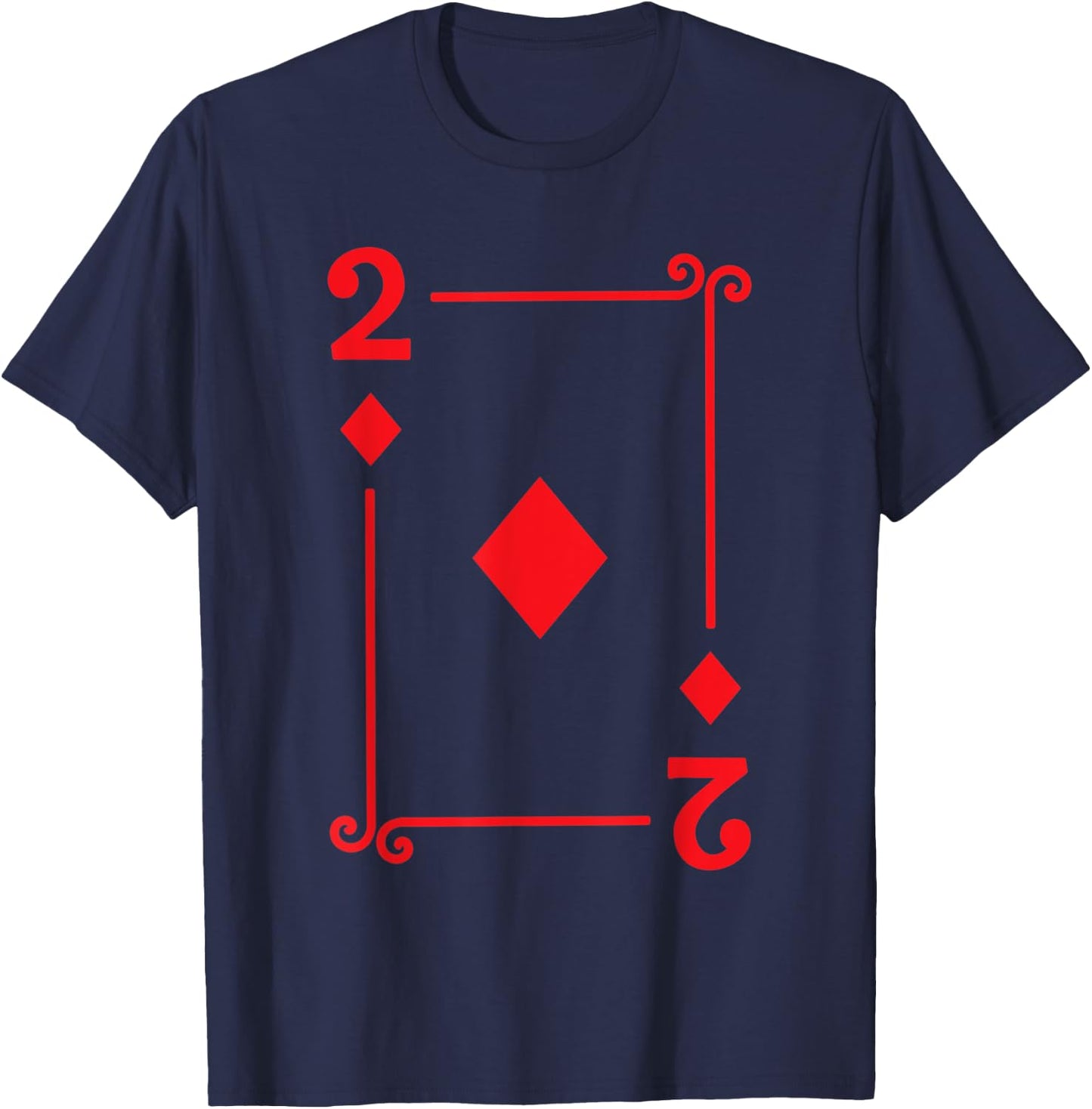Playing Card Costume - 2 Diamonds Card - Two Card T-Shirt - T-Shirt | Navy