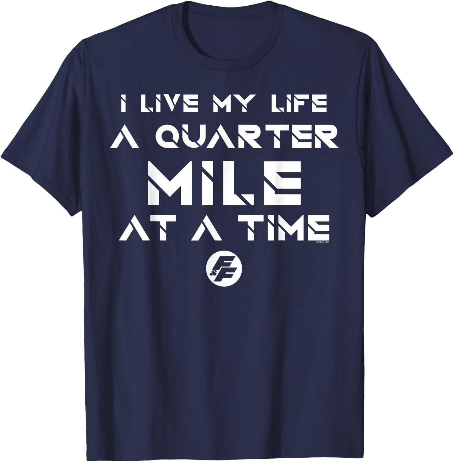 Fast & Furious Life at A Quarter Mile at A Time Word Stack T-Shirt - T-Shirt | Navy