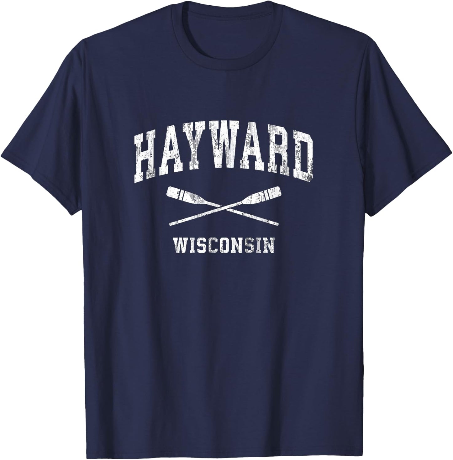 Hayward Wisconsin Vintage Nautical Paddles Sports Oars T-Shirt - T-Shirt | Navy