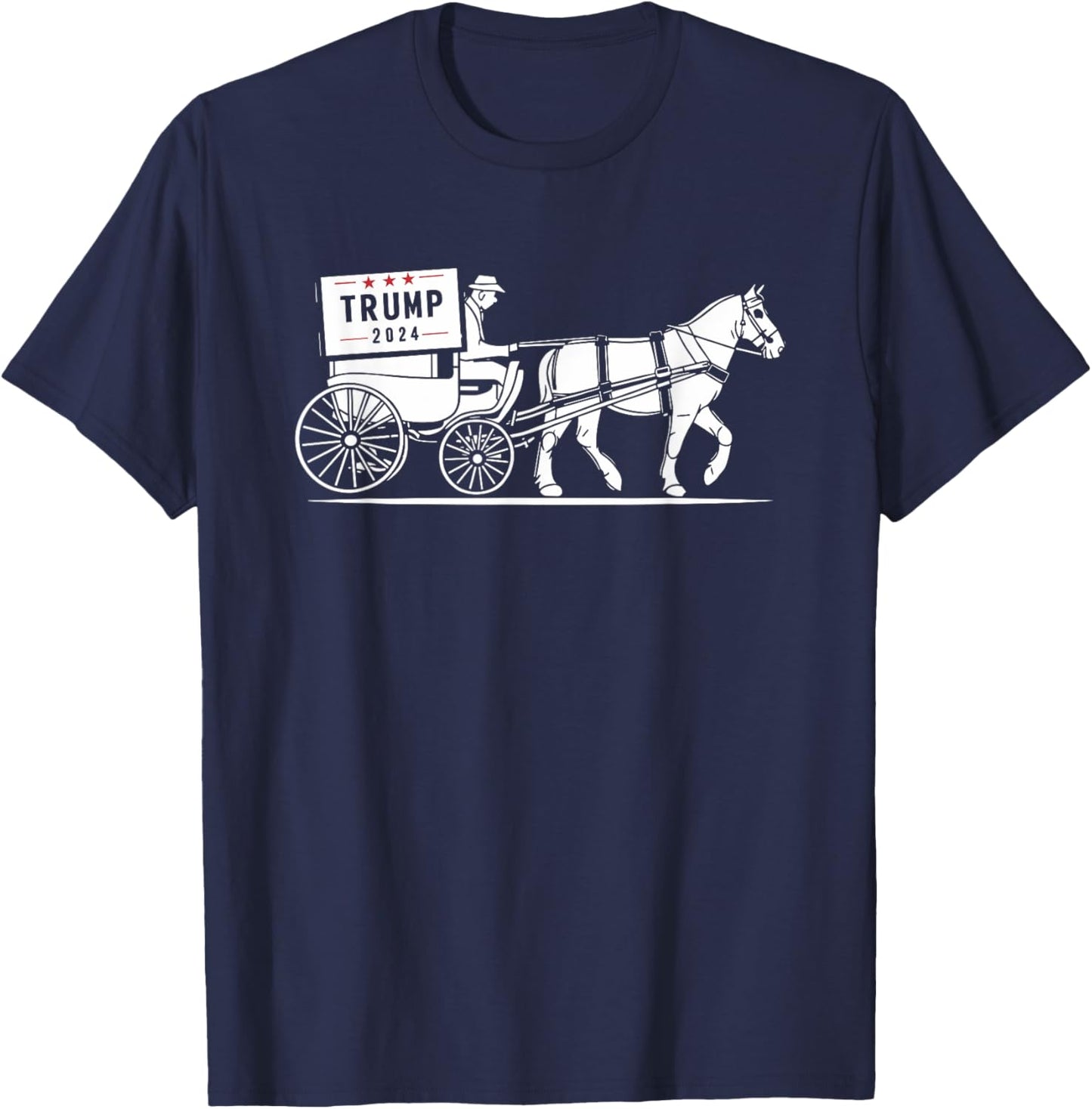 Amish Horse and Buggy Trump Supporter Election T-Shirt - T-Shirt | Navy