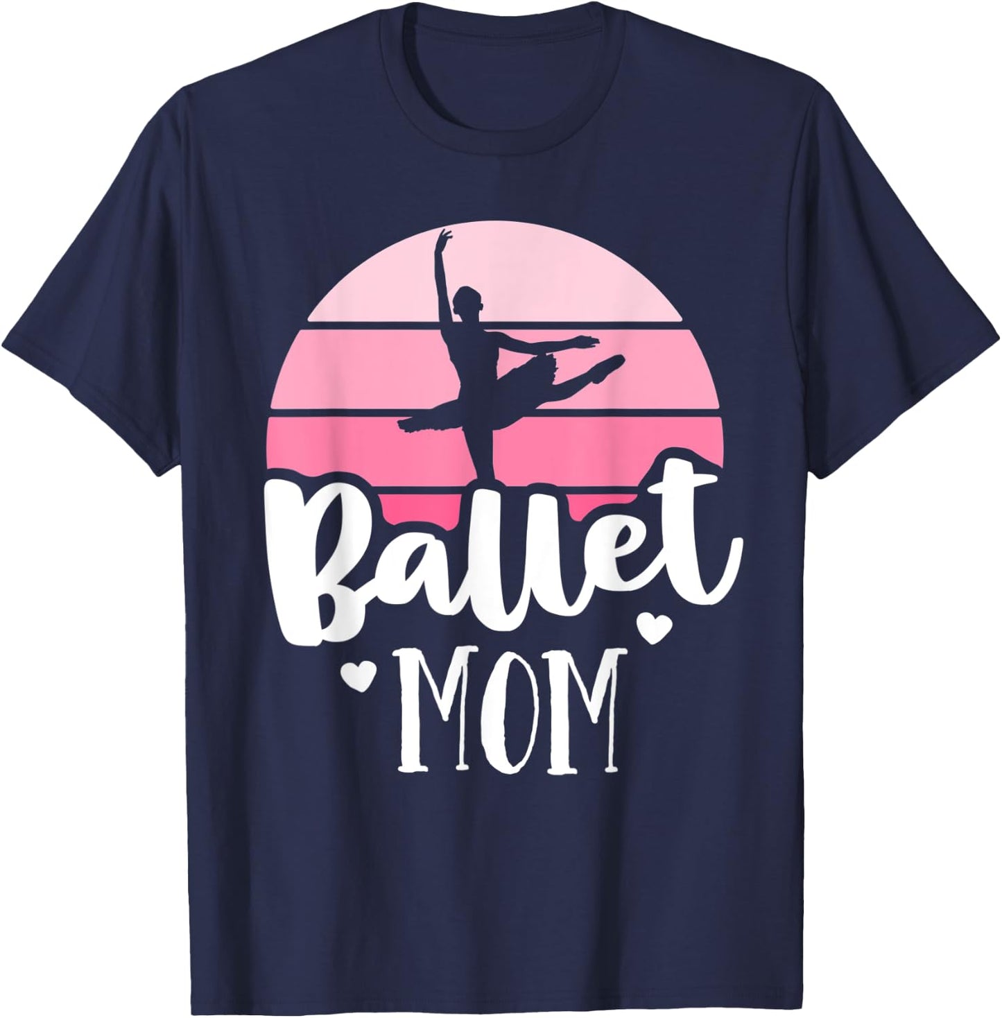 Retro Ballet Mom Pink Ballerina Shirt Vintage Dance Mom T-Shirt - T-Shirt | Navy