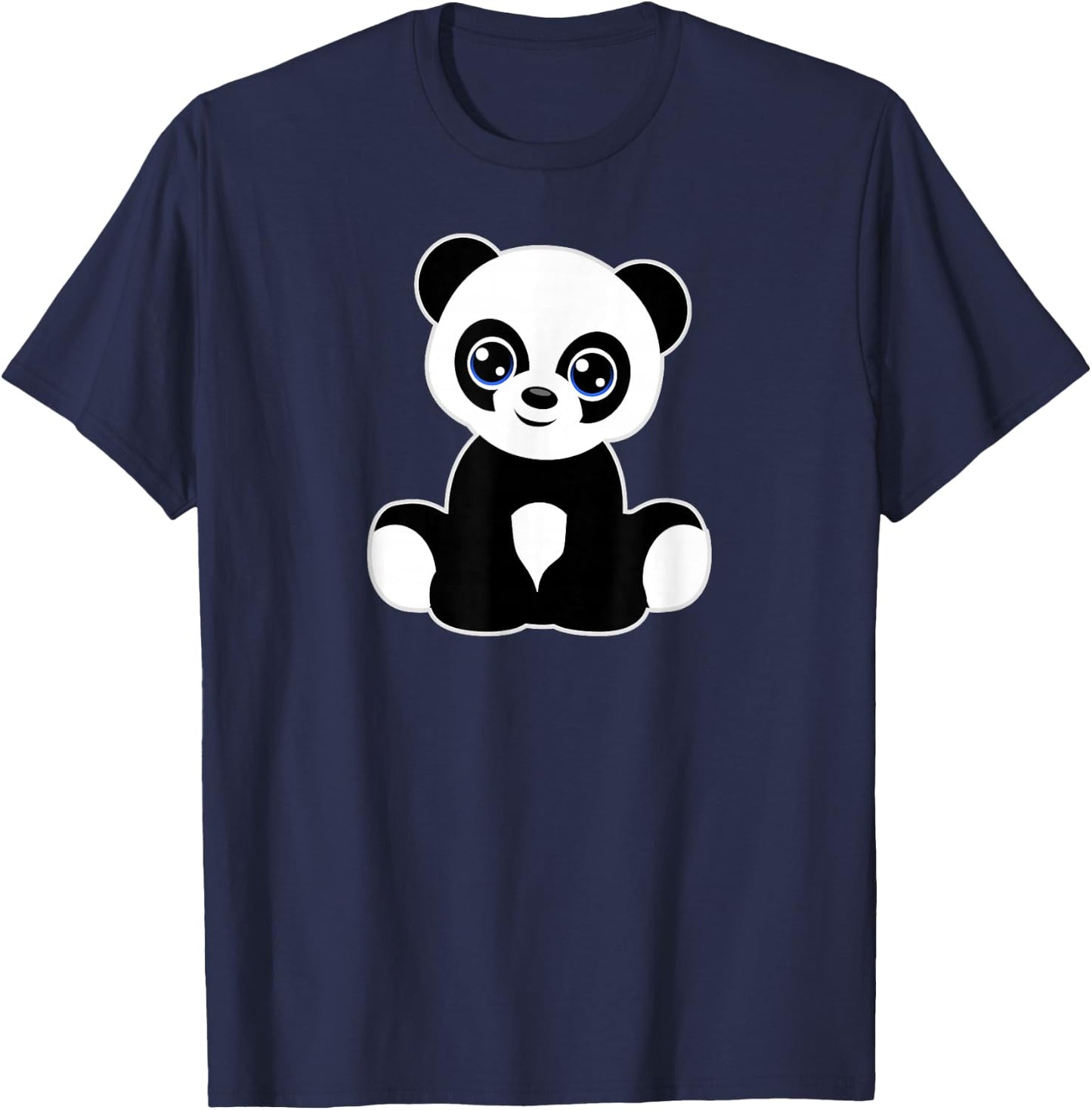Panda Art Tween Girl Boy Child Kids Cute Love Pandas Graphic T-Shirt - T-Shirt | Navy