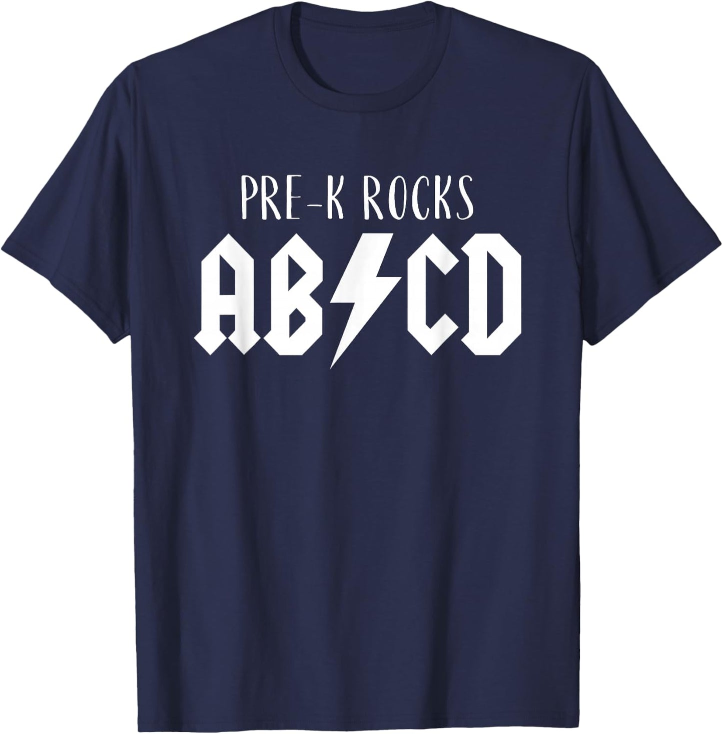 Pre K Rocks Prek Teacher Back to School Funny ABCD Rock T-Shirt - T-Shirt | Navy