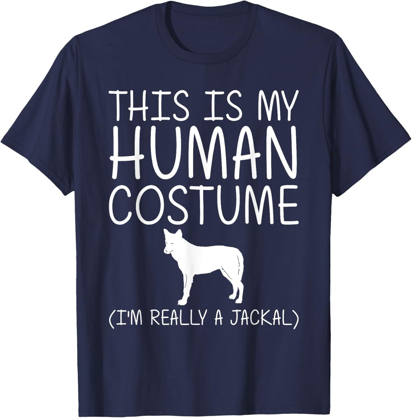 Jackal Easy Halloween Human Costume Coyote Wolf DIY Gift T-Shirt - T-Shirt | Navy