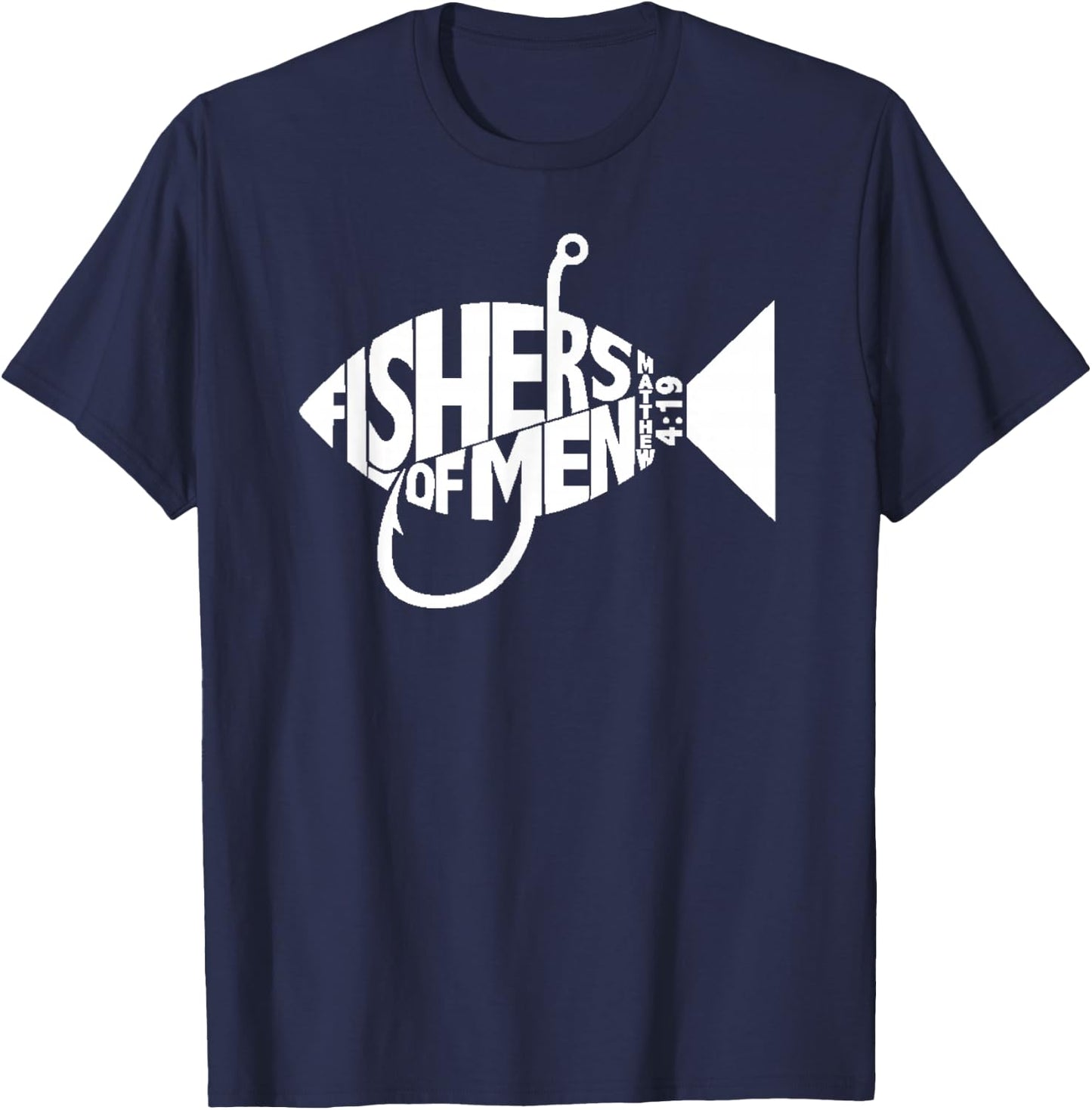 Matching Church Christian Group Bible Verse Fishers of Men T-Shirt - T-Shirt | Navy