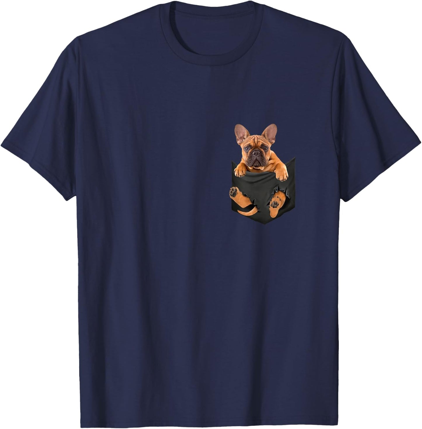 Dog Lovers Gifts French Bulldog In Bag T-Shirt - T-Shirt | Navy