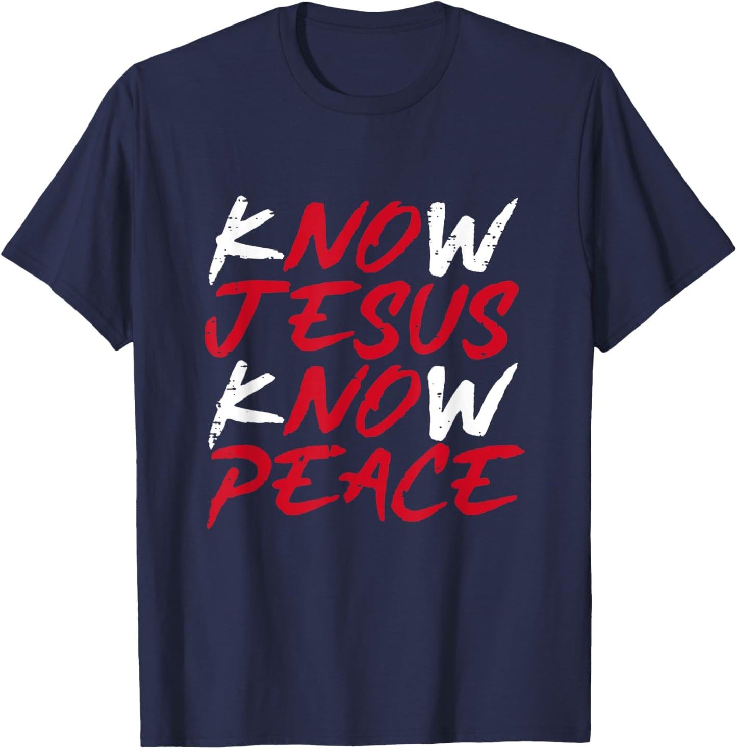 Know Jesus Know Peace T-Shirt - T-Shirt | Navy