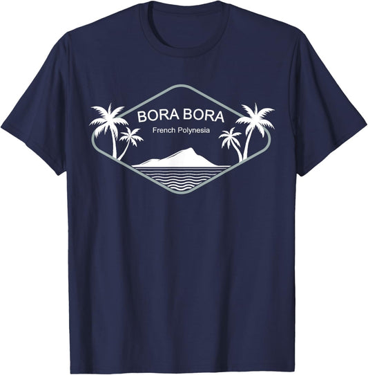 Bora Bora French Polynesia Souvenir Palms Beach Island Gift Men Women T-Shirt - T-Shirt | Navy