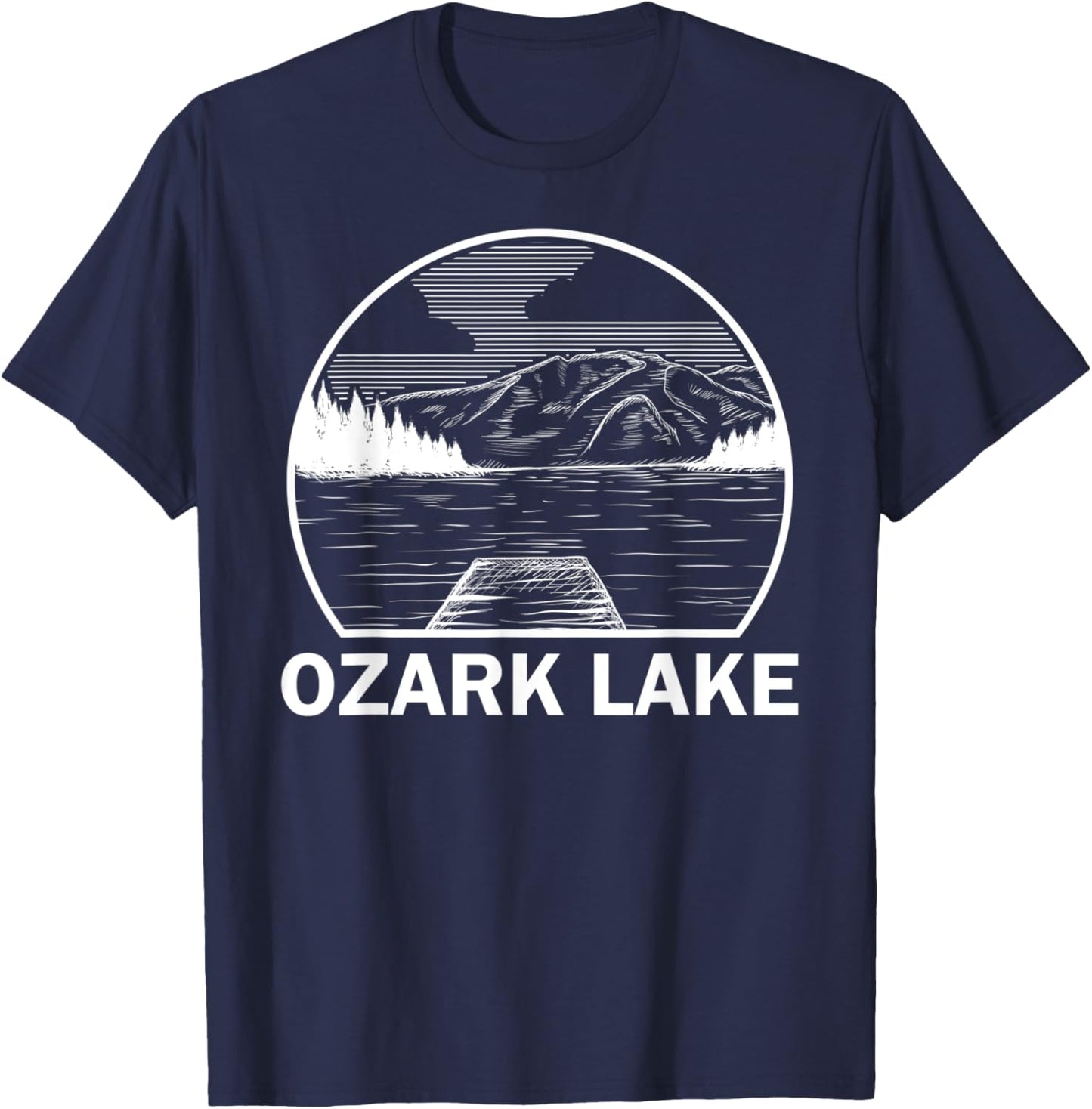 OZARK LAKE ARKANSAS Funny Fishing Camping Summer Gift T-Shirt - T-Shirt | Navy