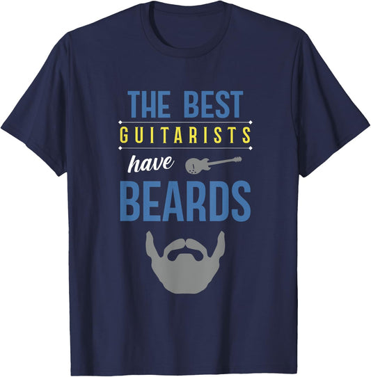 Funny Guitar and Beard I E-Guitar I Guitarist Gift T-Shirt - T-Shirt | Navy