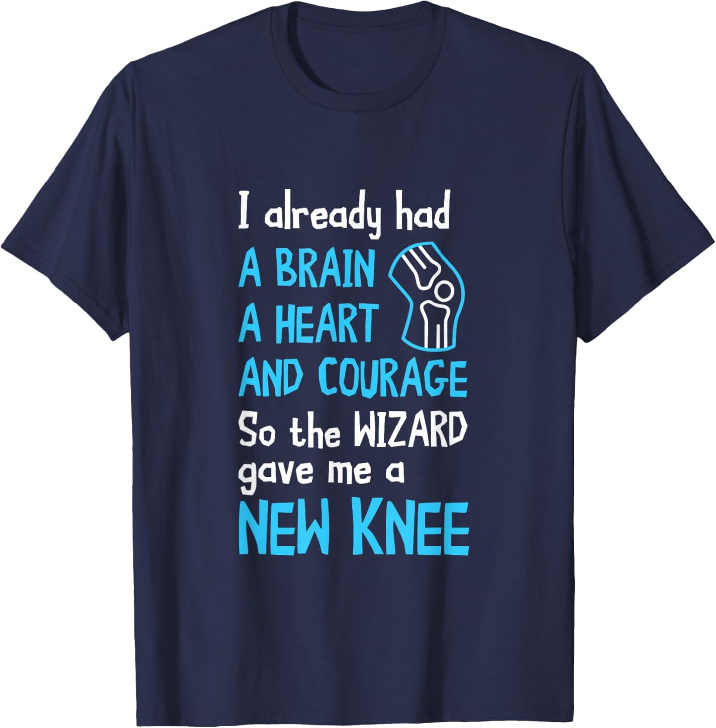 Knee Replacement Wizard New Knee Knee Surgery Recovery T-Shirt - T-Shirt | Navy