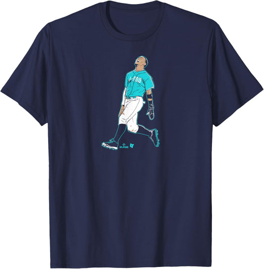 Julio Rodriguez: Superstar Pose - Seattle Baseball T-Shirt - T-Shirt | Navy