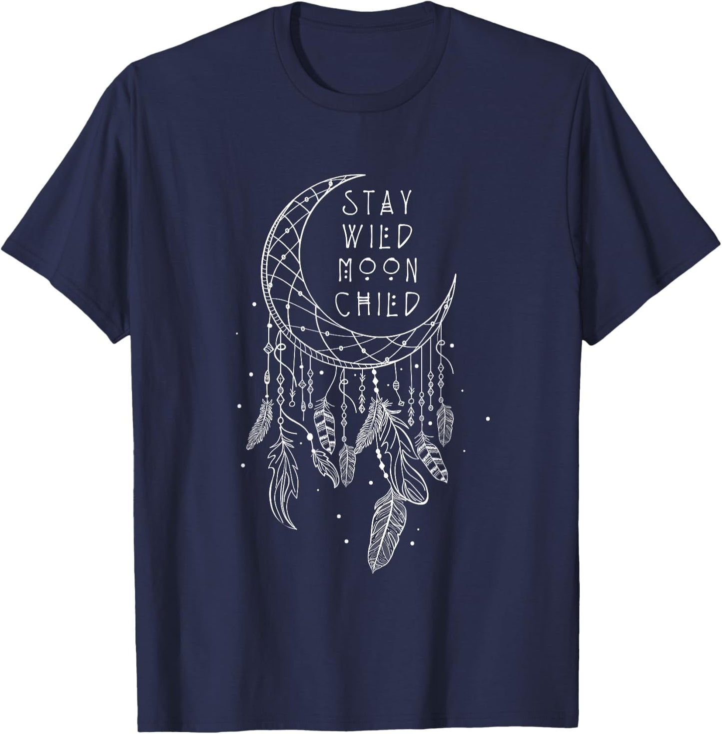 Stay Wild Moon Child Dream Catcher T-Shirt - T-Shirt | Navy
