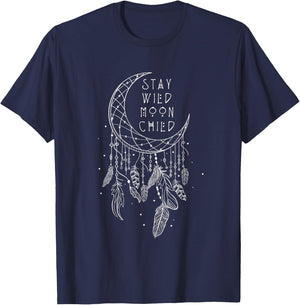 Stay Wild Moon Child Dream Catcher T-Shirt - T-Shirt | Navy
