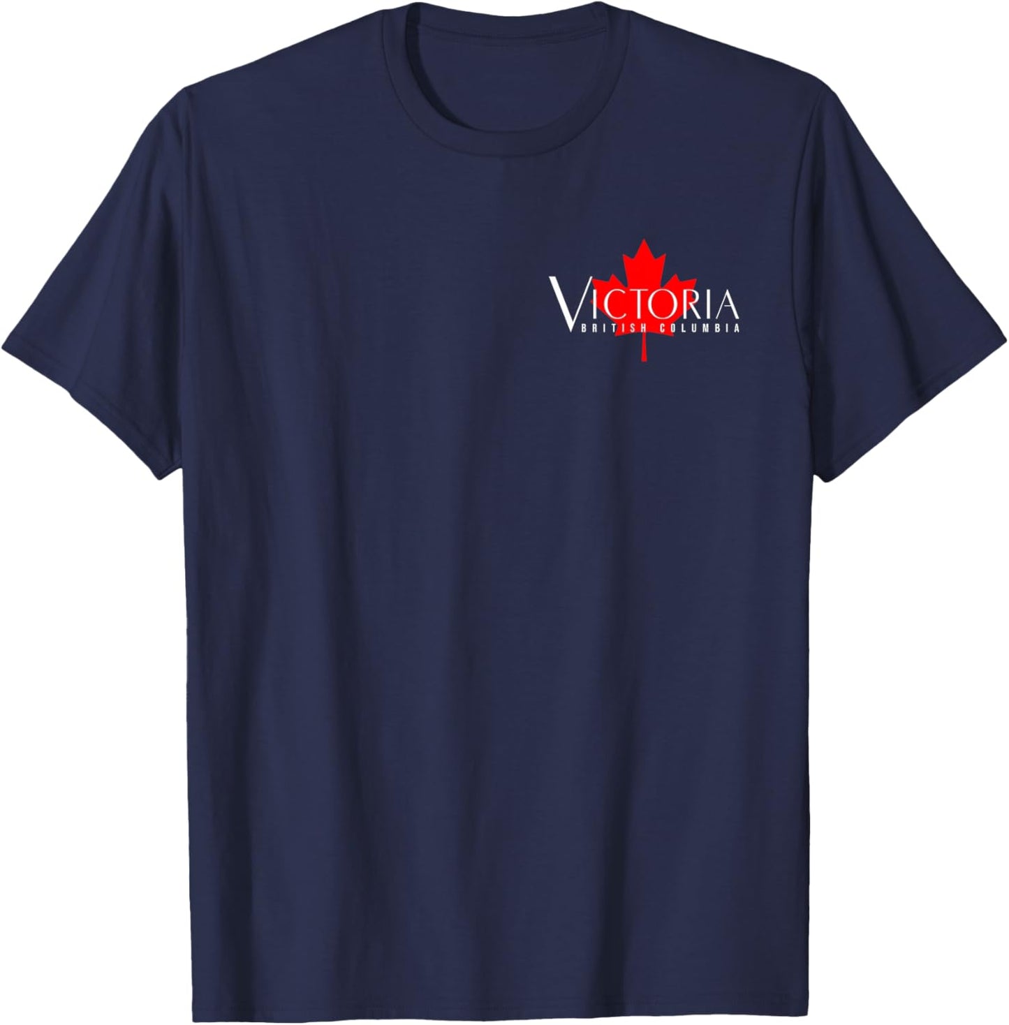 Victoria Bc Canada Maple Leaf Style T-Shirt - T-Shirt | Navy