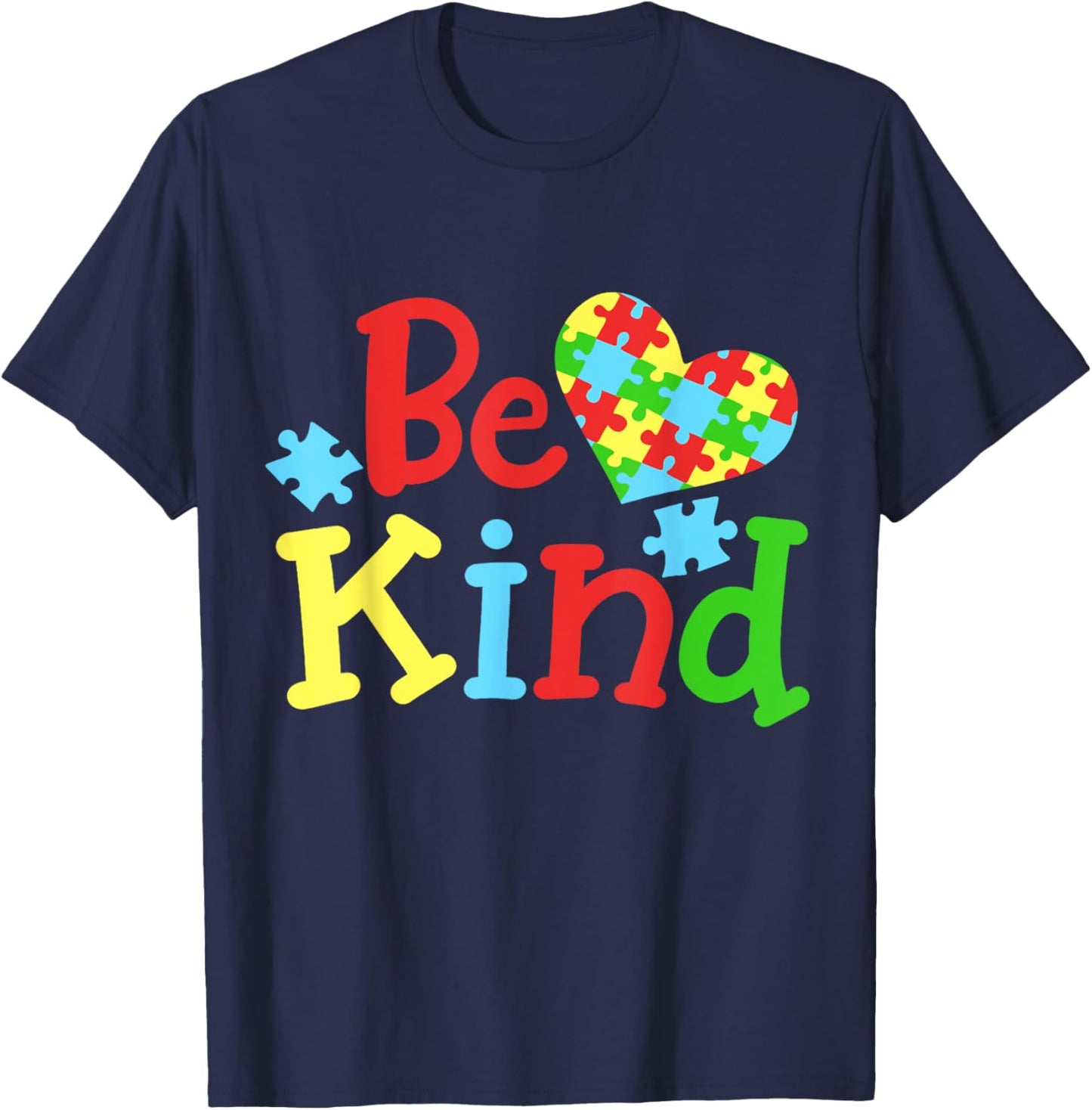 Autism Awareness Be Kind T-Shirt - T-Shirt | Navy