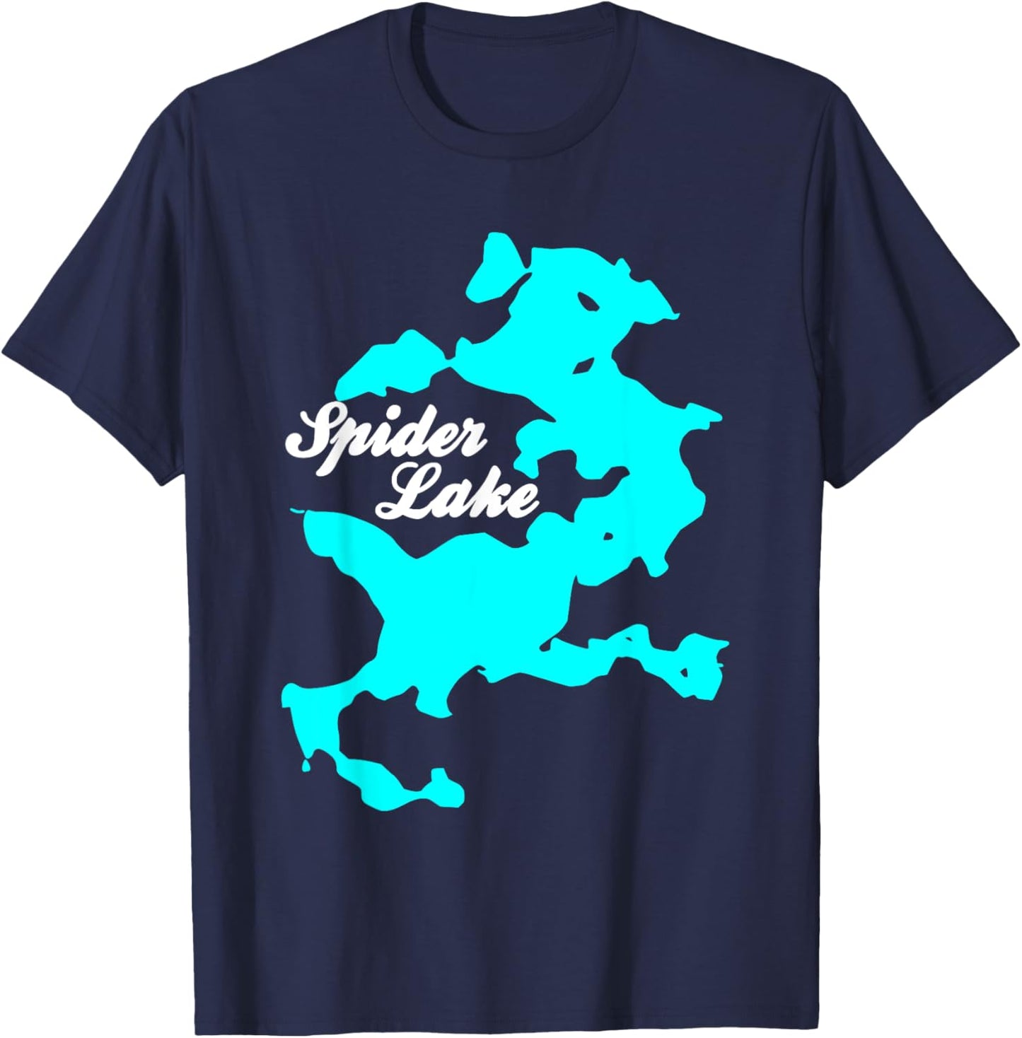 Minimalist Spider Lake - Michigan T-Shirt - T-Shirt | Navy