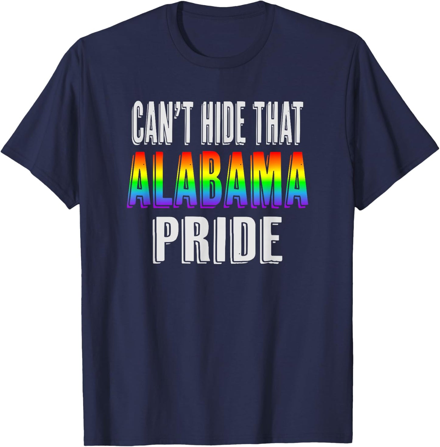 Retro 70's 80's Style Can't Hide That Alabama Gay Pride T-Shirt - T-Shirt | Navy