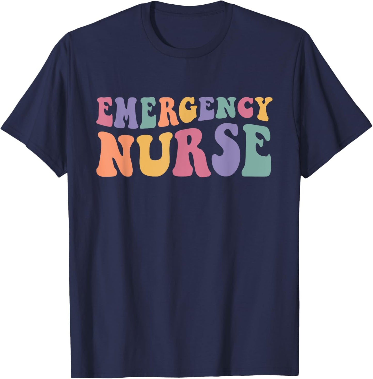 ER Nurse Groovy Emergency Nurse Nursing School Women T-Shirt - T-Shirt | Navy