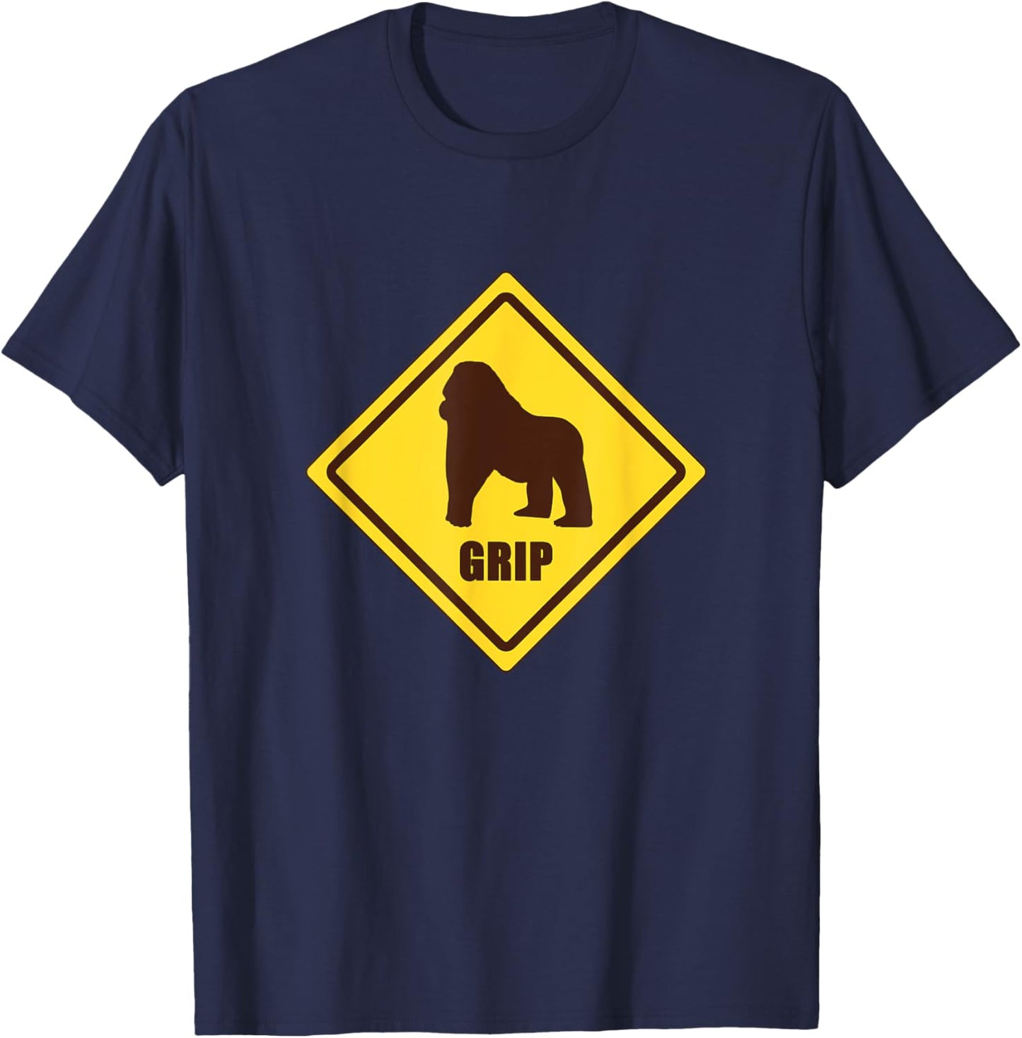 Funny Gorilla Grip Warning T-Shirt - T-Shirt | Navy