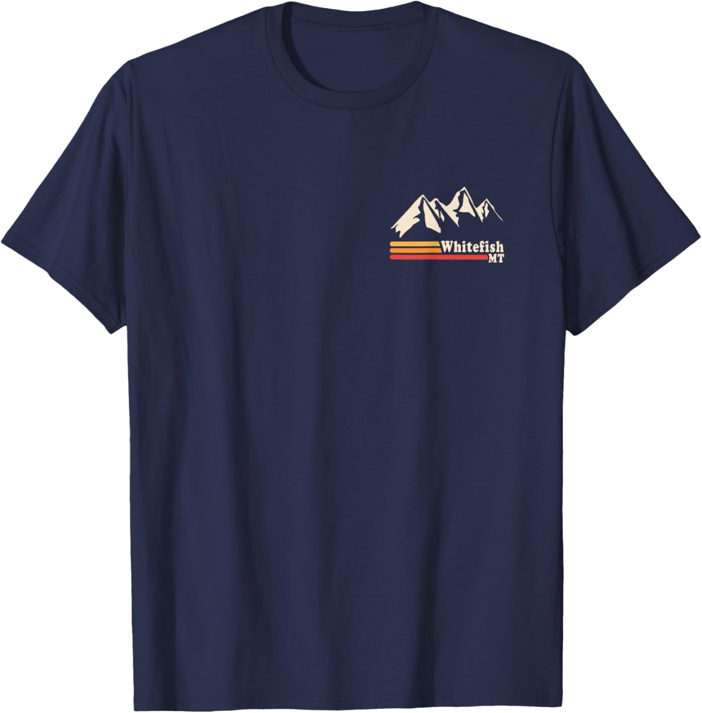 Retro Whitefish Montana Rocky Mountains Ski T-Shirt - T-Shirt | Navy